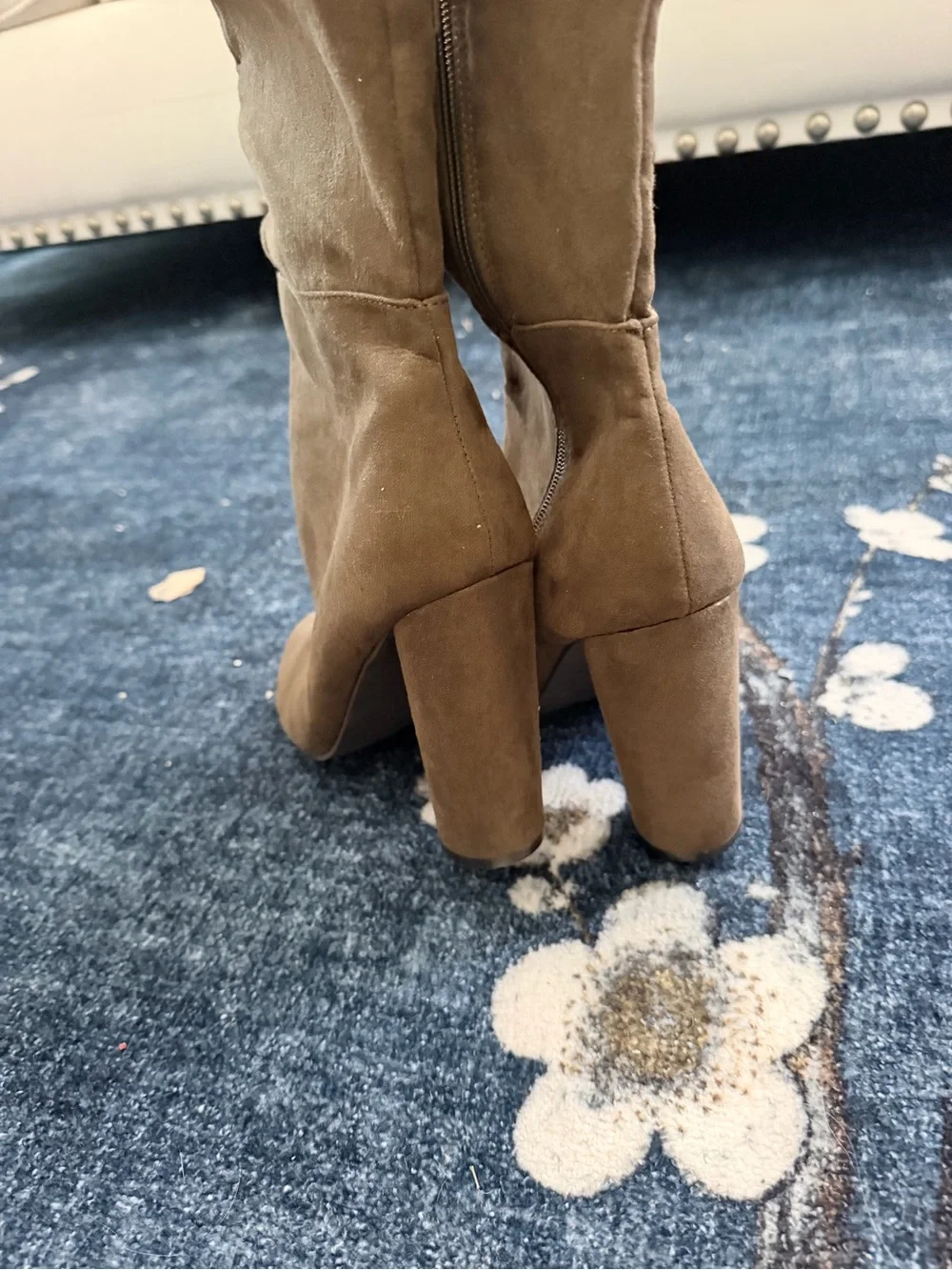 Over-the-Knee Suede Block Heel Boots - 7.5